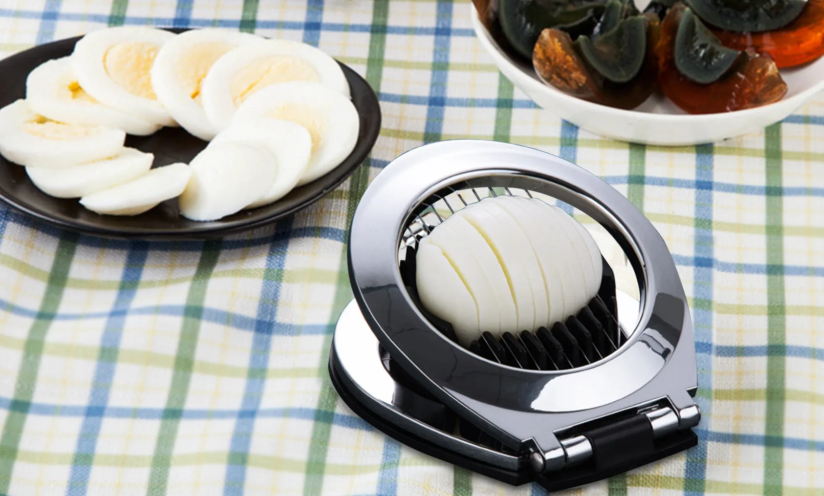 Stainless Steel Heavy Duty Wire Egg And Fruit Slicer Cutter Chopper Slicer - Dishwasher Safe