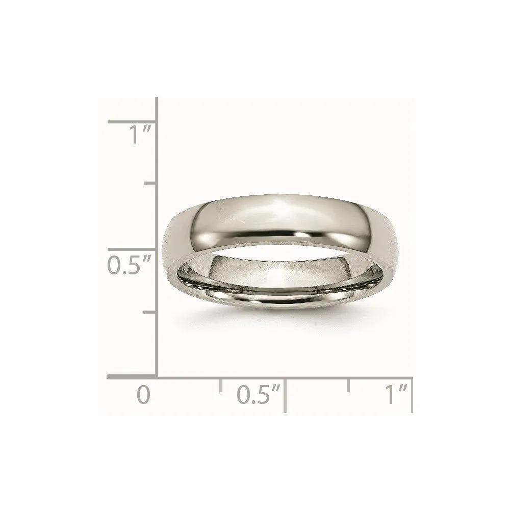 Stainless Steel Polished 5mm Half Round Band