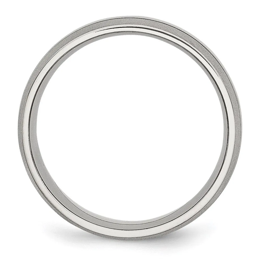 Stainless Steel Polished w/Brushed Edge 8mm Grooved Band