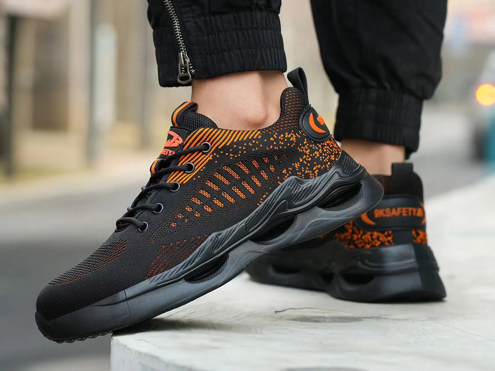 Steel Toe Shoes Women Men Lightweight Air Cushion Safety Work Shoes Anti-Slip Indestructible Sneaker
