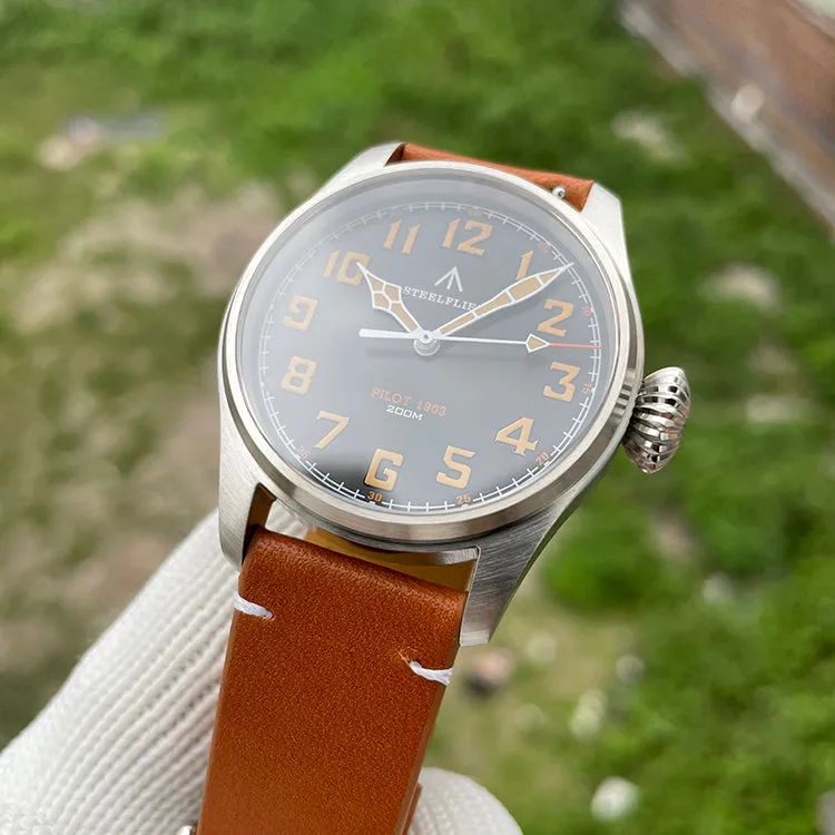 Steelflier 39mm VH31 Pilot Watch SF740V Onion Crown