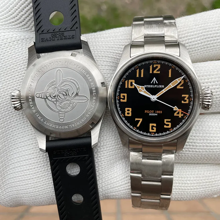 Steelflier 39mm VH31 Pilot Watch SF740V Onion Crown
