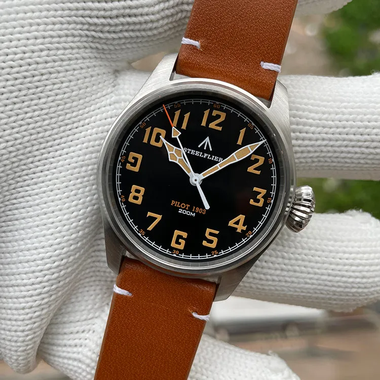 Steelflier 39mm VH31 Pilot Watch SF740V Onion Crown