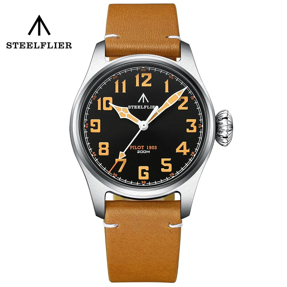 Steelflier 39mm VH31 Pilot Watch SF740V Onion Crown