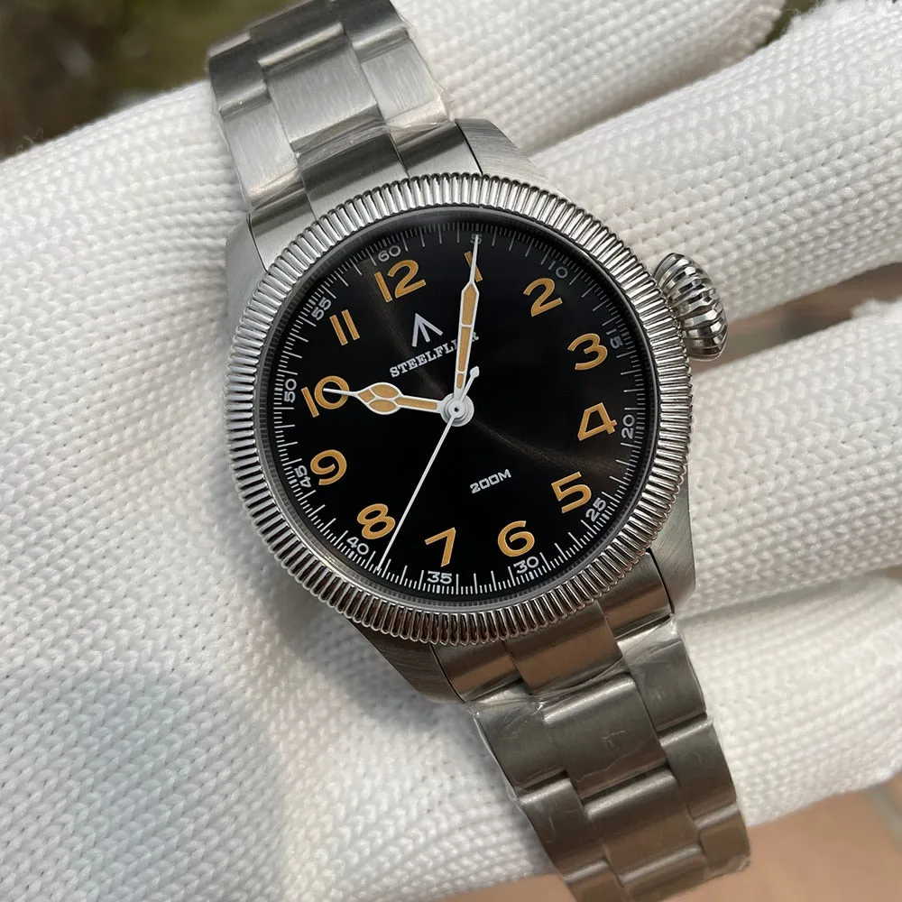 Steelflier Carved Coin Bezel VH31 Quartz Watch SF741