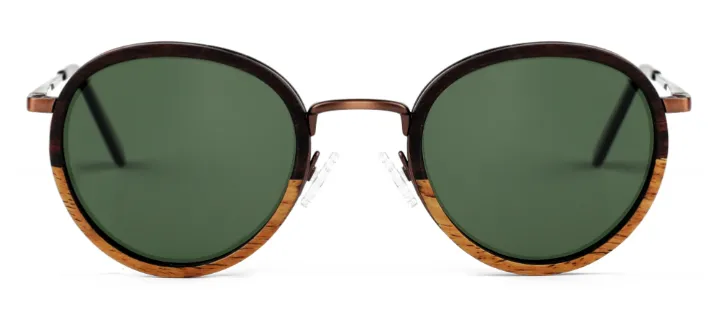 Steve / Metal x Wood Sunglasses / Two Tone / Polarized Lenses
