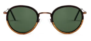Steve / Metal x Wood Sunglasses / Two Tone / Polarized Lenses