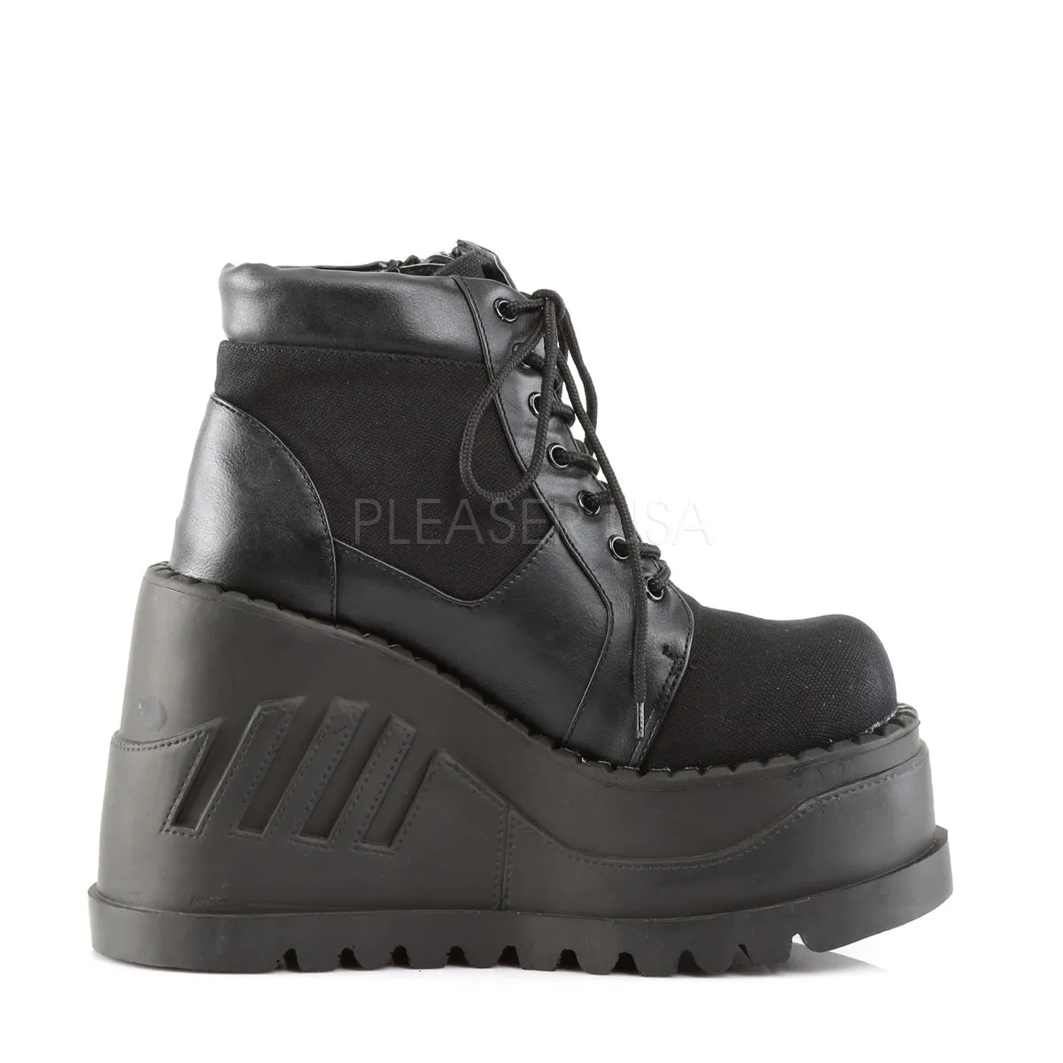 STOMP-10  Black Canvas-Vegan Leather