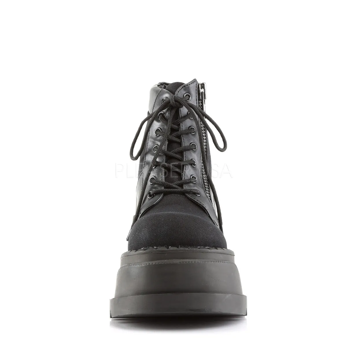 STOMP-10  Black Canvas-Vegan Leather