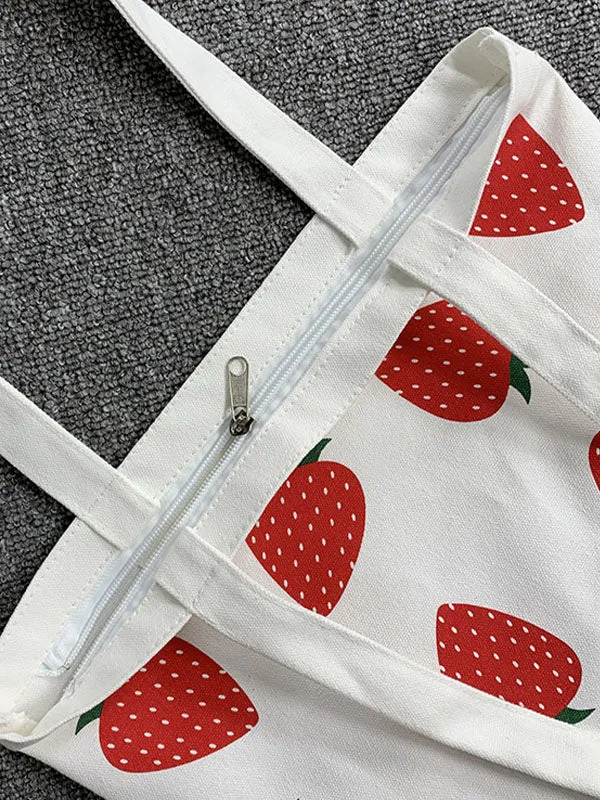 Strawberry All Over Canvas Bag