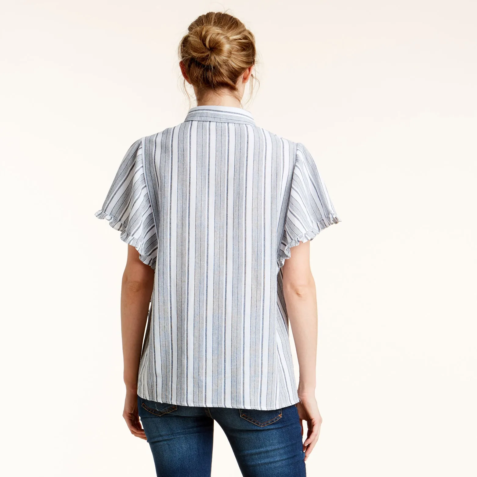 Stripe On Me Ruffled Shirt