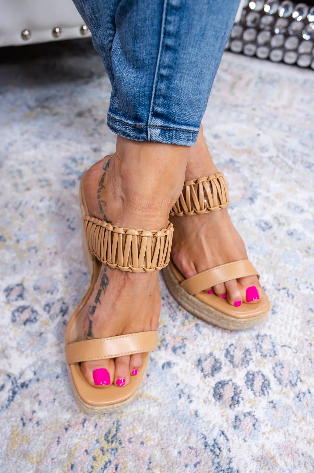 Strolling Around Town Natural Espadrille Wedges - SHO2519NA