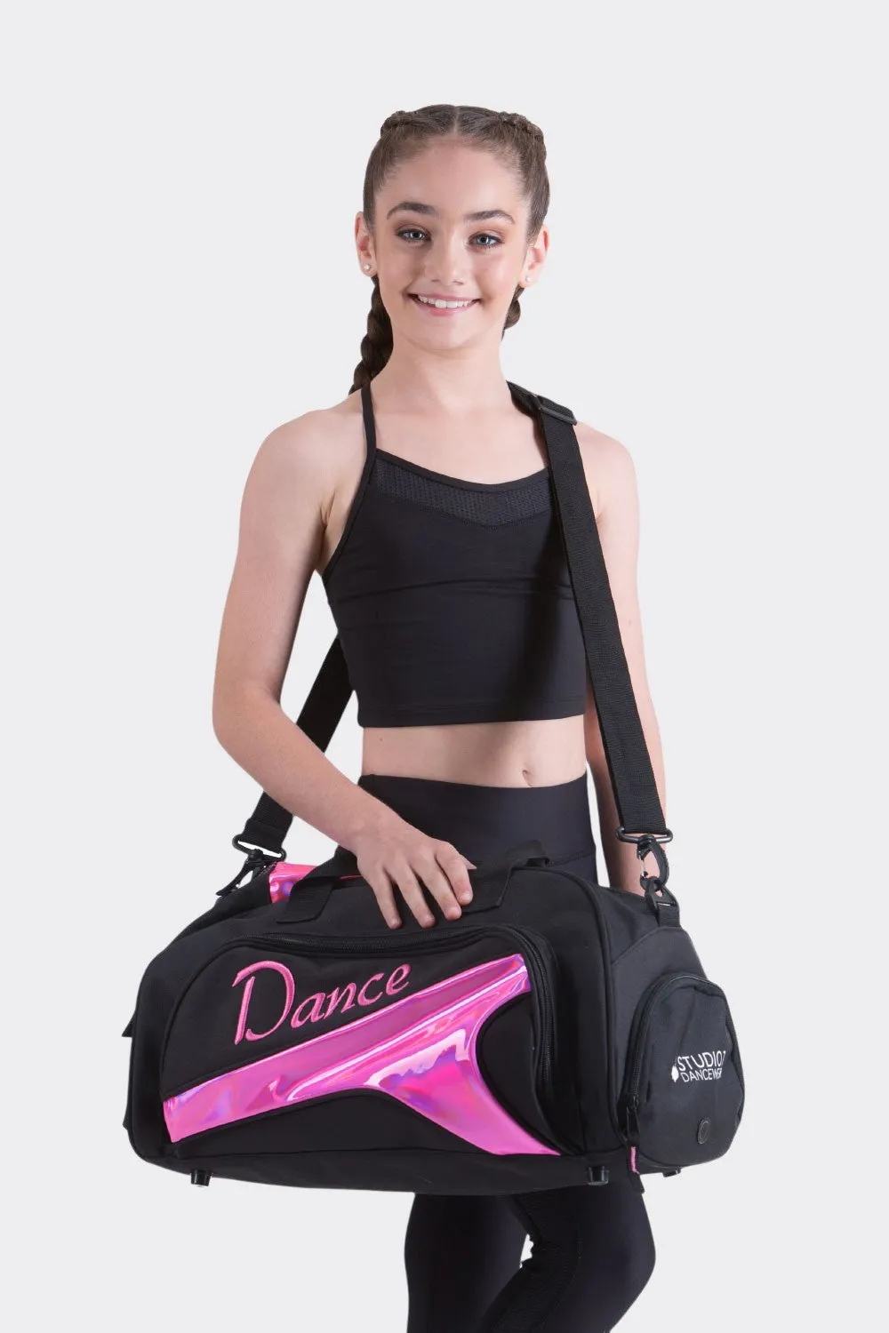Studio 7 Junior Duffel Bag - Black   Bubblegum