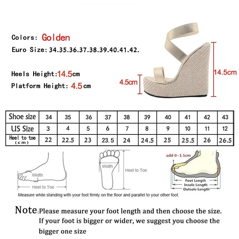 Super High Peep Toe Gladiator Wedges