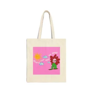 Sweet Pea Cotton Canvas Tote Bag
