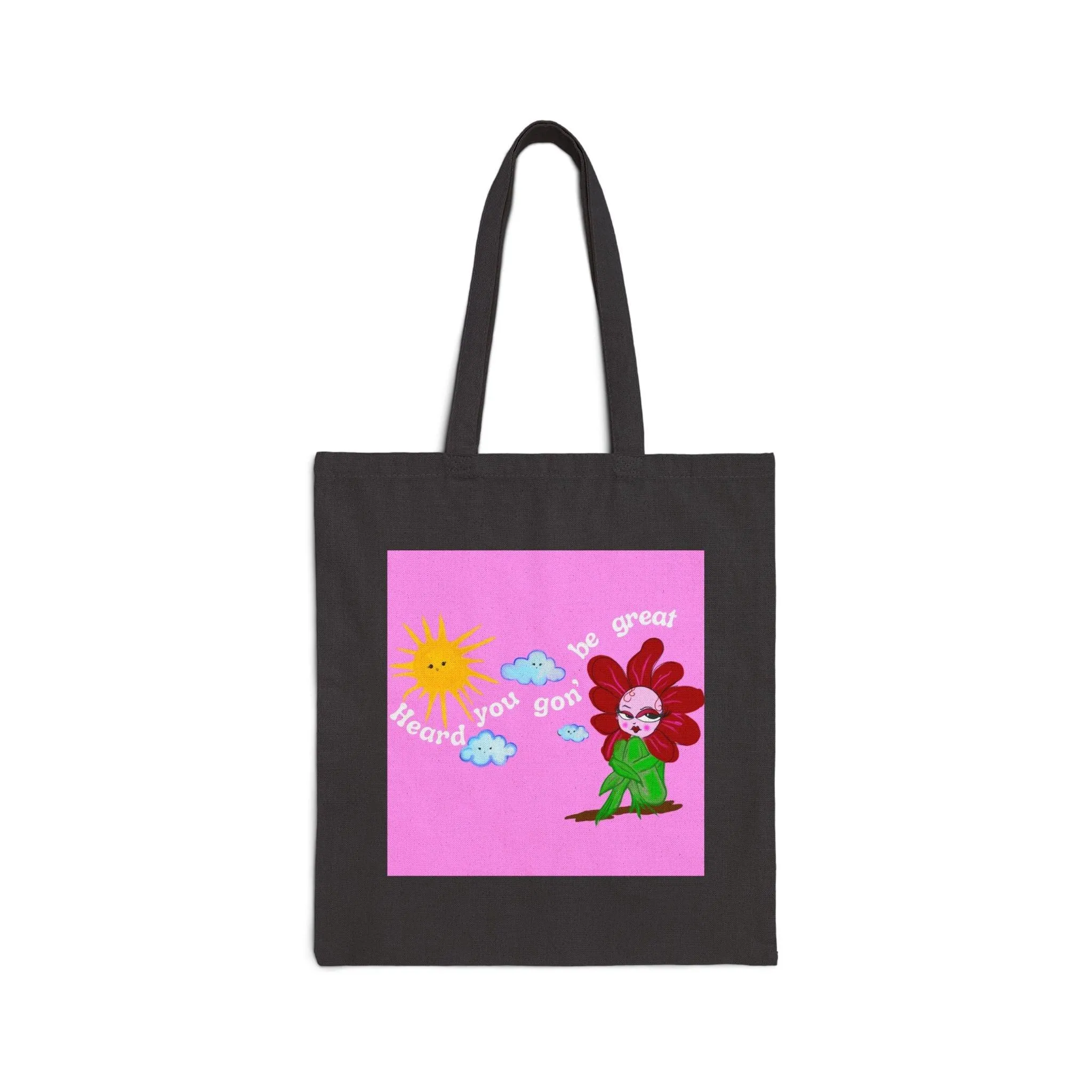 Sweet Pea Cotton Canvas Tote Bag