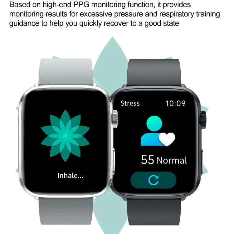 T92 1.81 inch IPS Square Screen Smart Watch, Heart Rate / Blood Oxygen / Blood Pressure(Black)