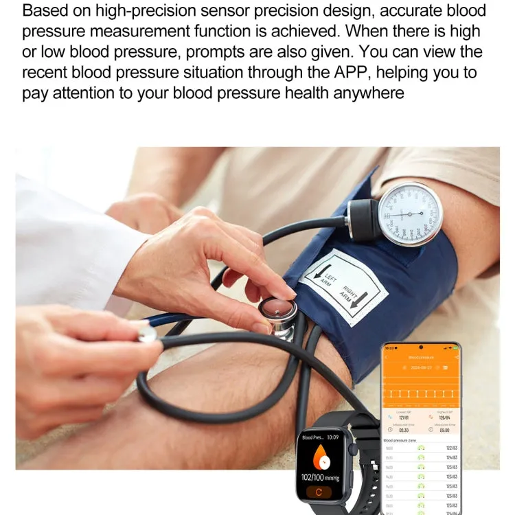 T92 1.81 inch IPS Square Screen Smart Watch, Heart Rate / Blood Oxygen / Blood Pressure(Black)