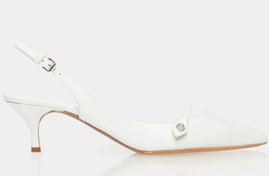 Tabitha Simmons Layton Sling White Grosgrain