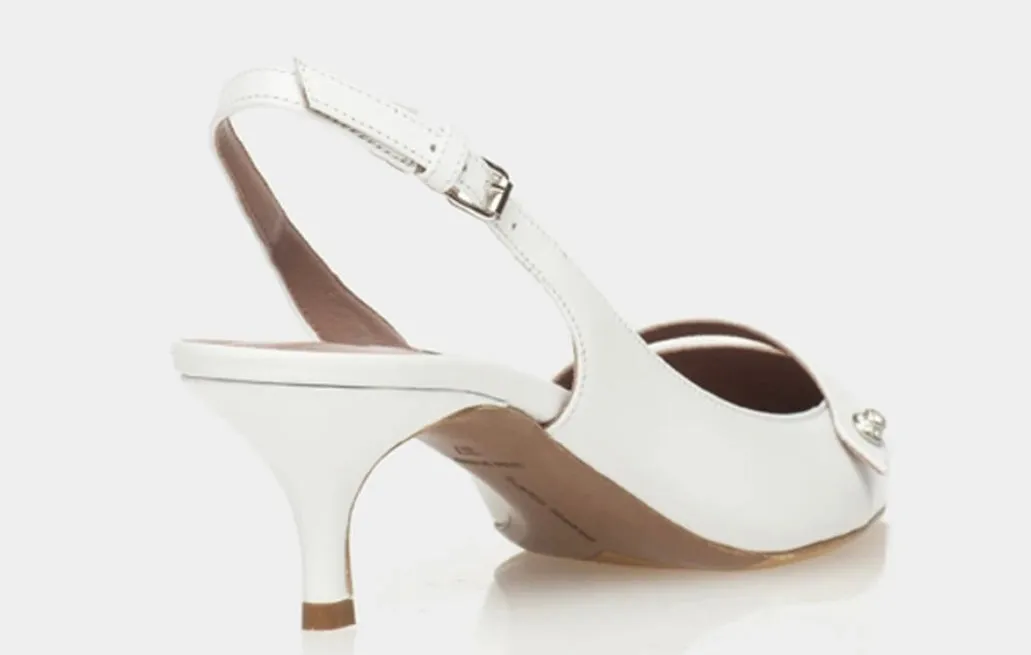 Tabitha Simmons Layton Sling White Grosgrain