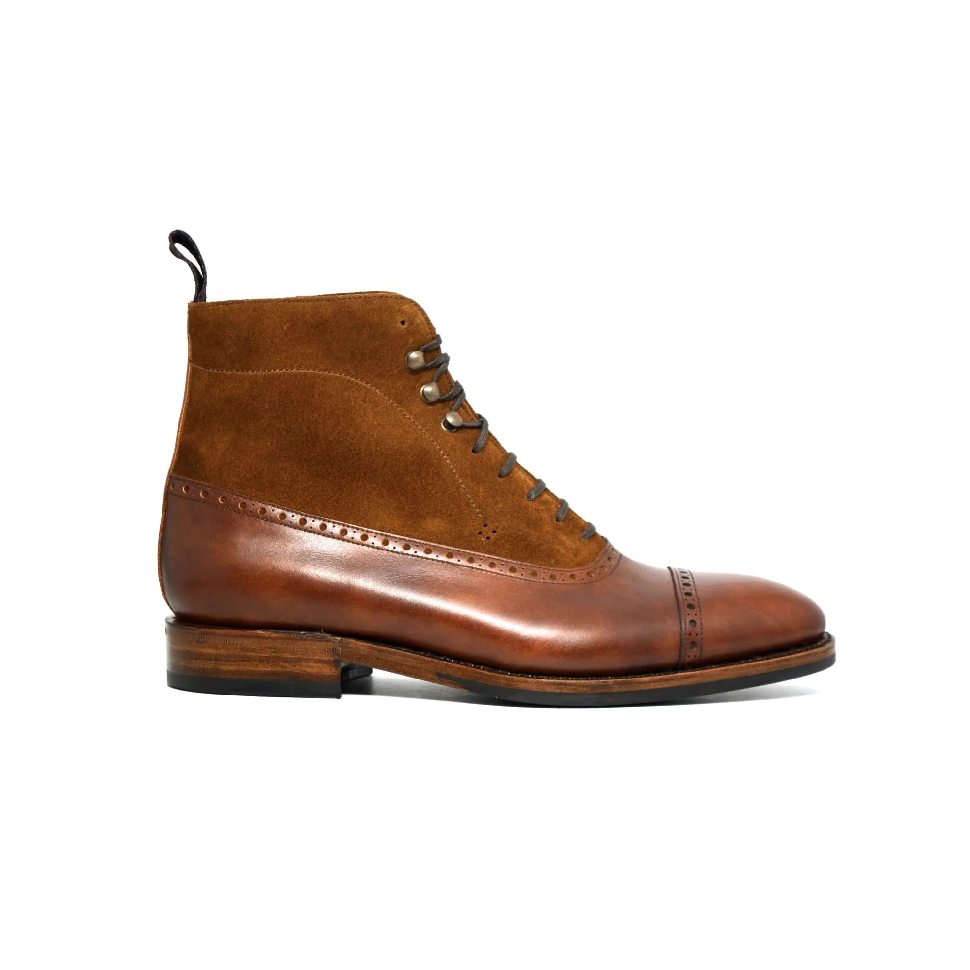Tan Leather & Suede Clifton Lace Up Boots - Boots