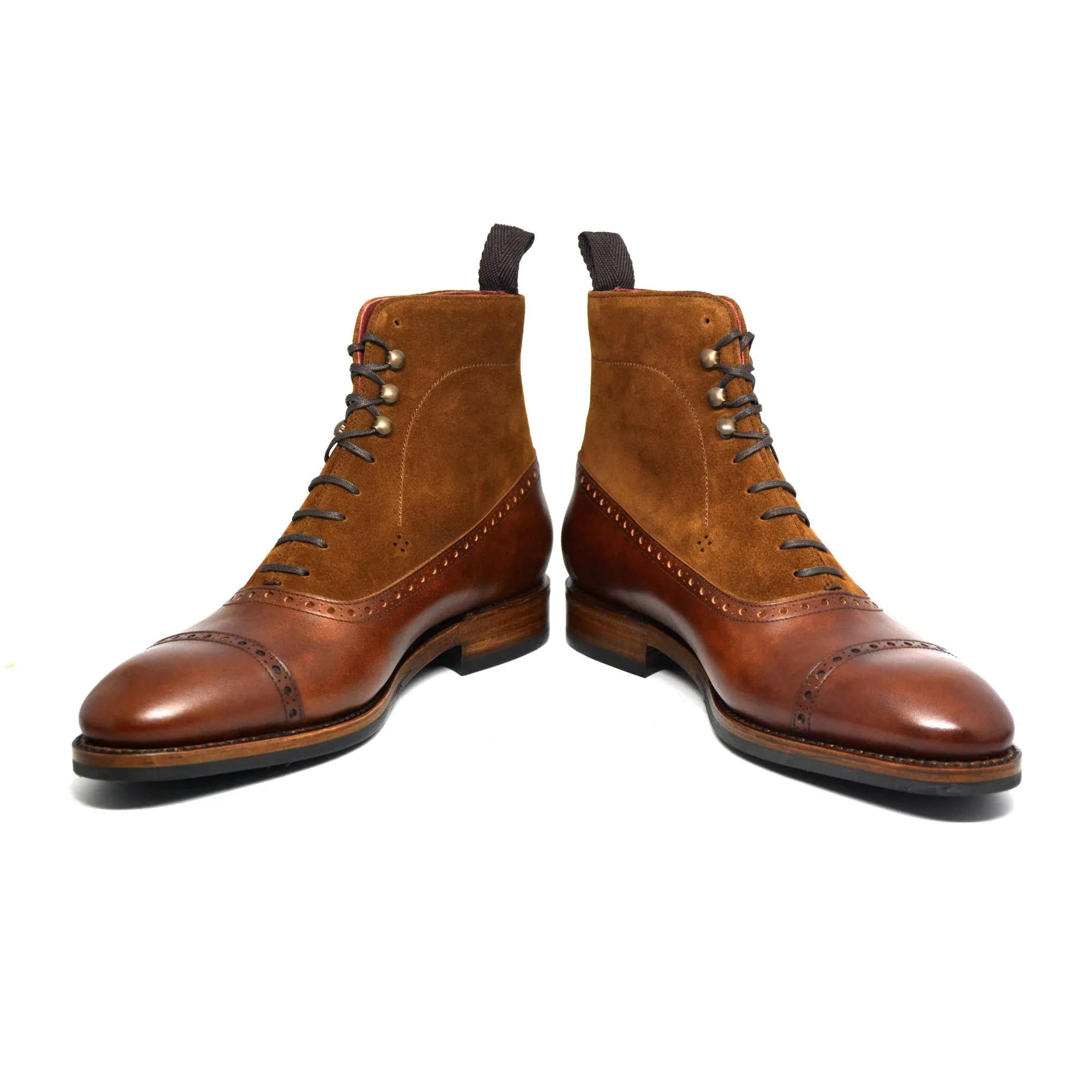 Tan Leather & Suede Clifton Lace Up Boots - Boots