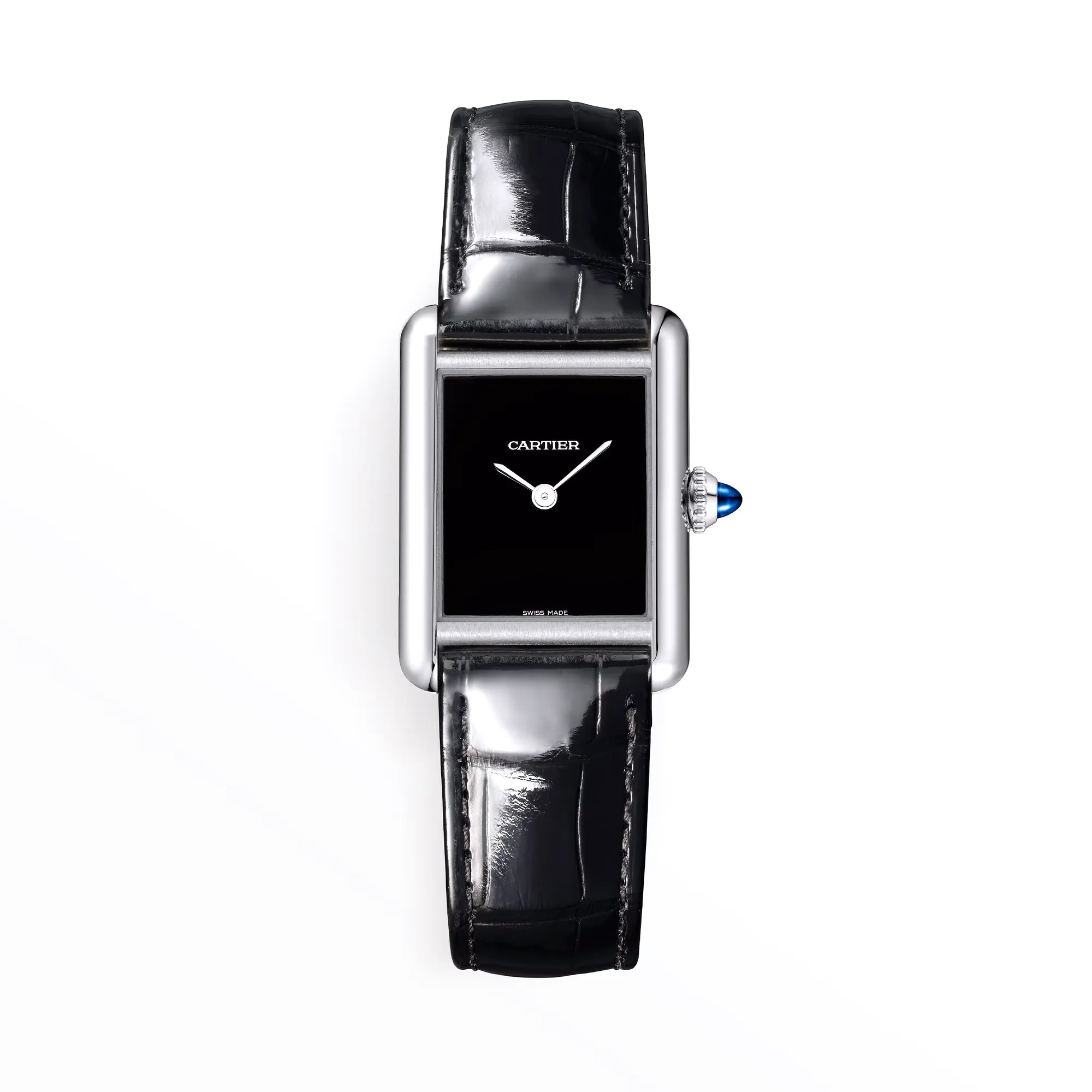 Tank Must Watch with Black Lacquered Dial