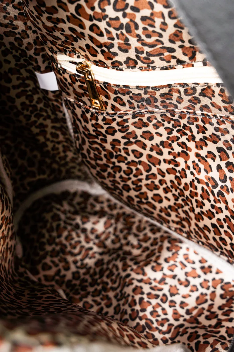 Taupe Brown Faux Leather Anti-Theft Backpack Tote