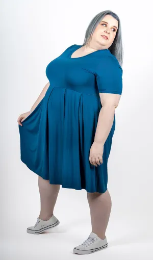 Teal Pocket Tee Dress