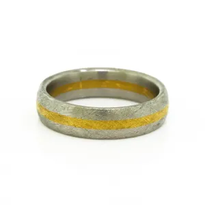 Textured Platinum & Gold Men's Wedding Band