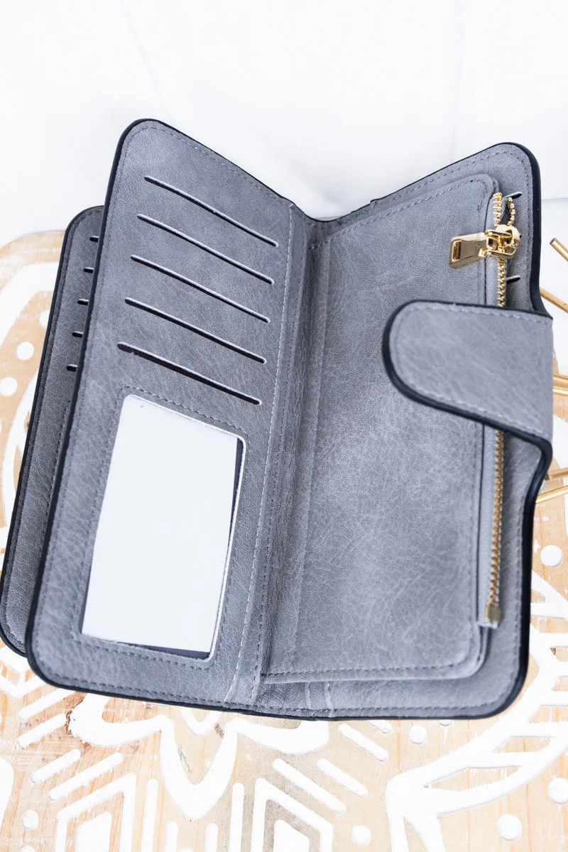 The Essentials Gray Faux Leather Wallet