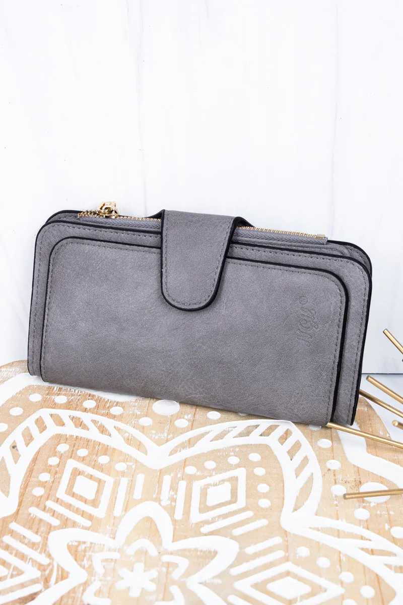 The Essentials Gray Faux Leather Wallet