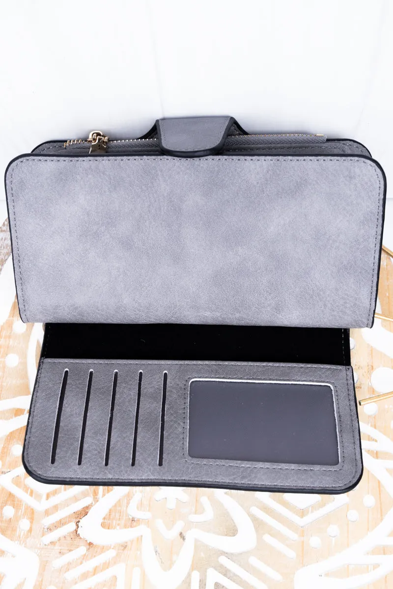 The Essentials Gray Faux Leather Wallet