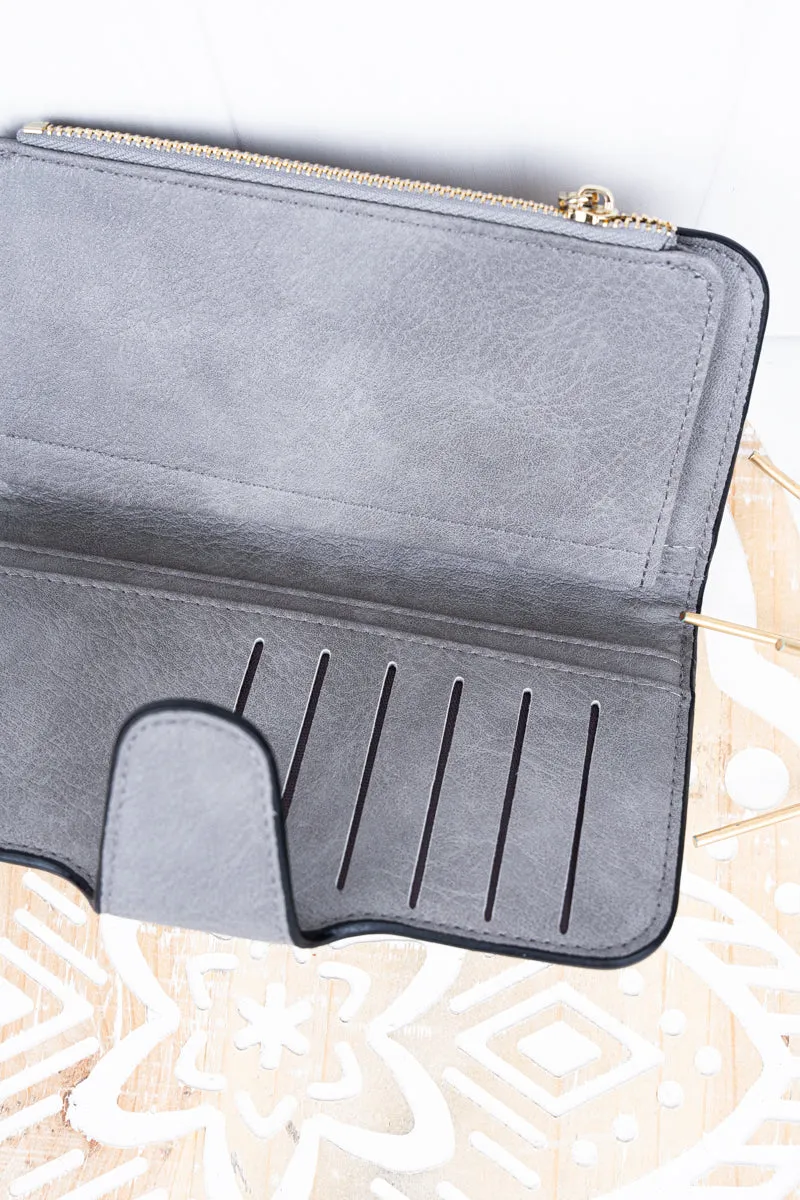 The Essentials Gray Faux Leather Wallet