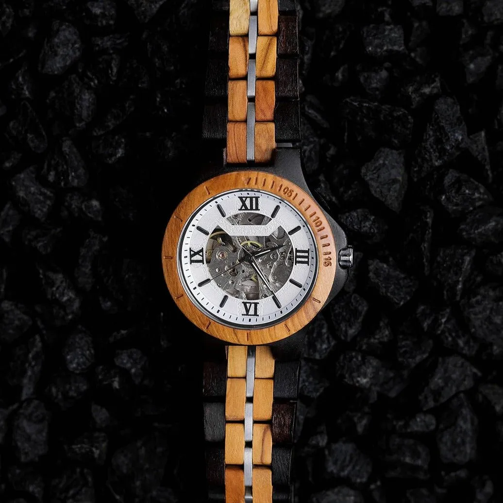 The Mechanical - Olive & Ebony Wood Watch