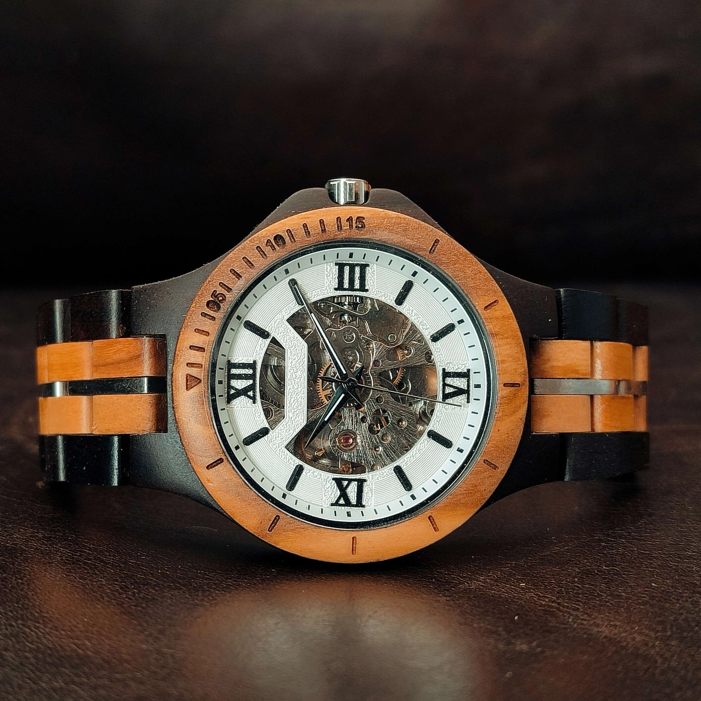 The Mechanical - Olive & Ebony Wood Watch