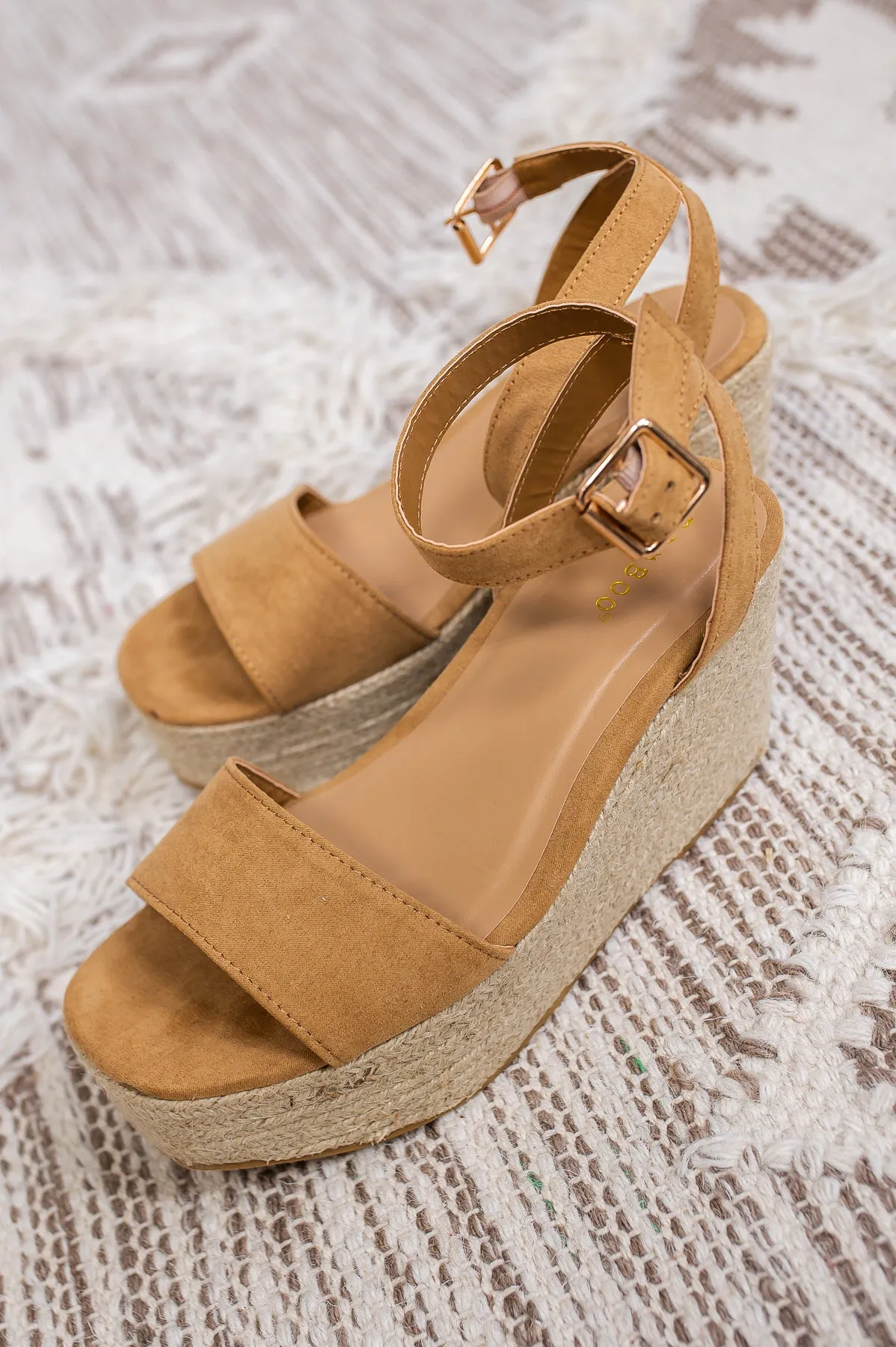 The Road Less Traveled Tan Espadrille Wedges - SHO2531TN