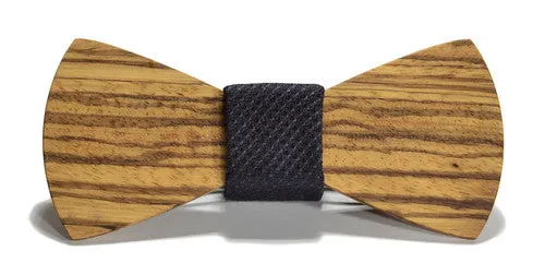 The Sinatra / Wooden Bow Tie / Silk Knot