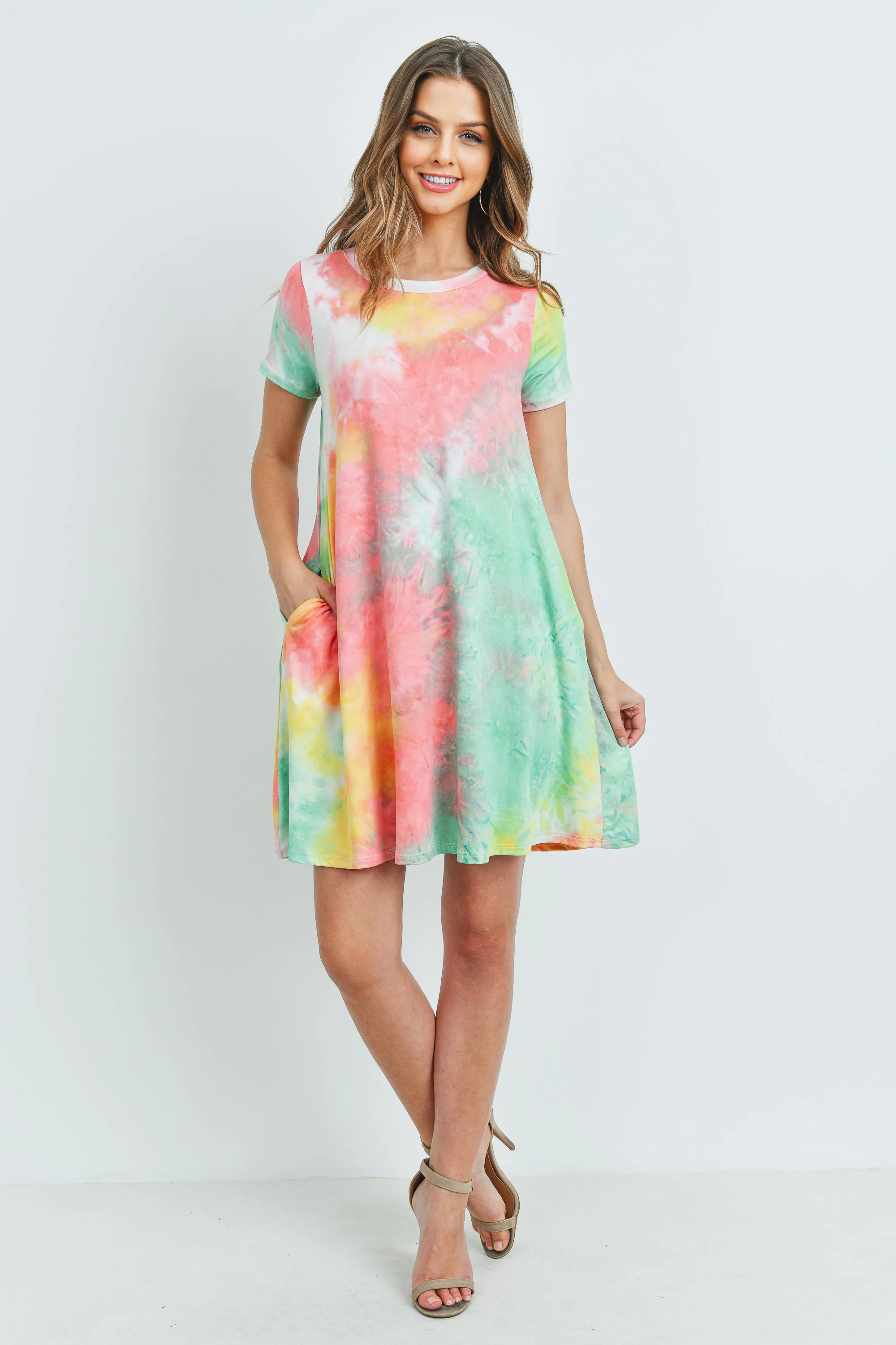 Tie Dye Cinch Waist Dress