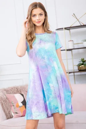 Tie Dye Cinch Waist Dress