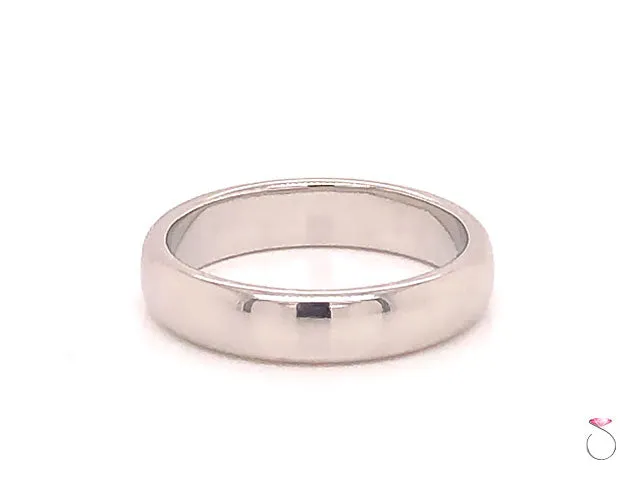 Tiffany & Co. Platinum Classic Wedding Band, 4.45 mm Wide Size 7