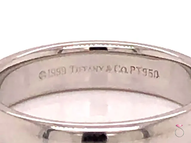 Tiffany & Co. Platinum Classic Wedding Band, 4.45 mm Wide Size 7