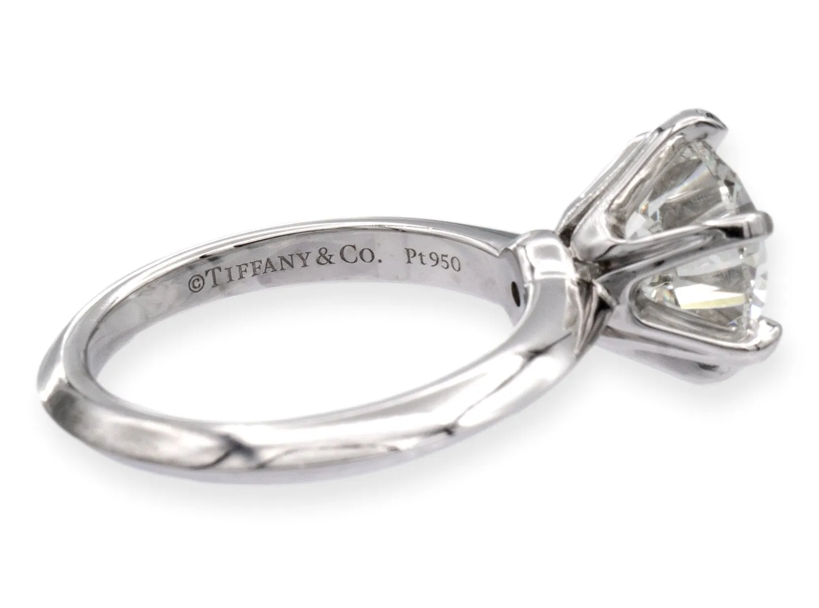 Tiffany & Co. Platinum Round Diamond Solitaire Engagement Ring 3.24 Ct IVS1