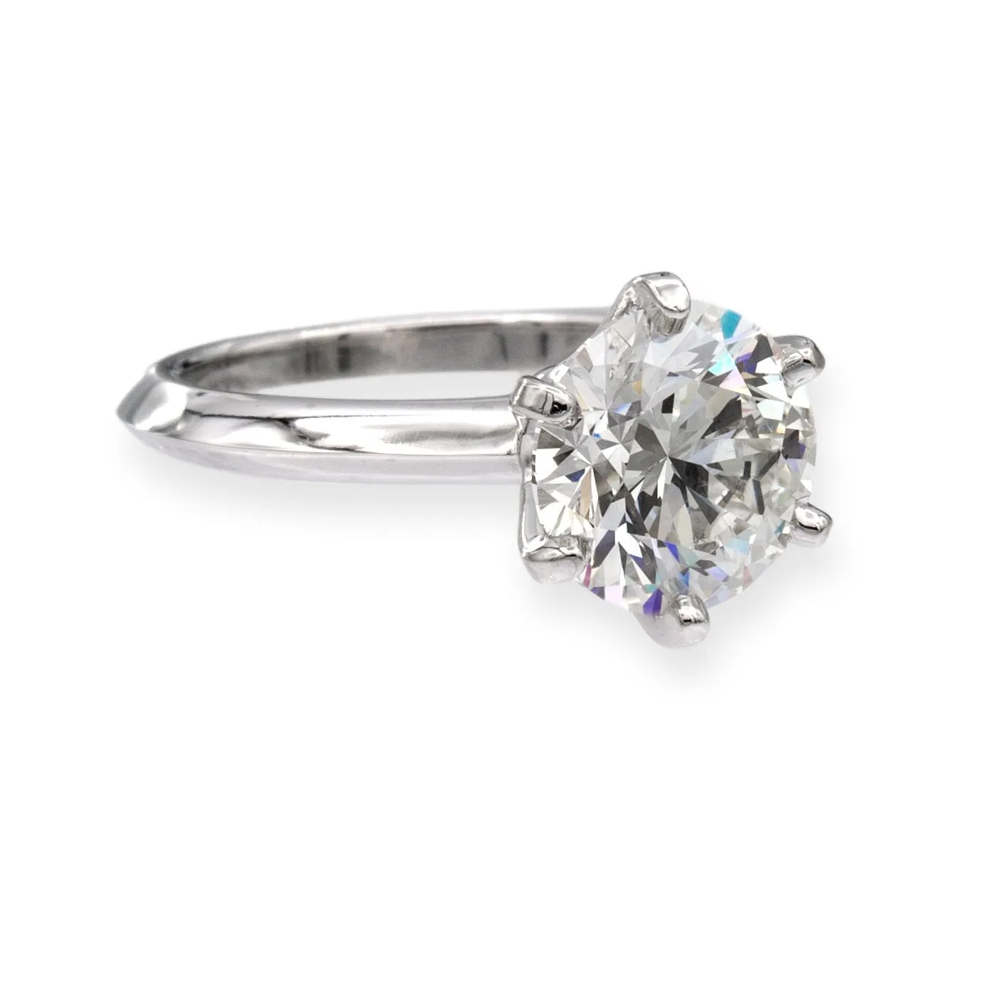 Tiffany & Co. Platinum Round Diamond Solitaire Engagement Ring 3.24 Ct IVS1