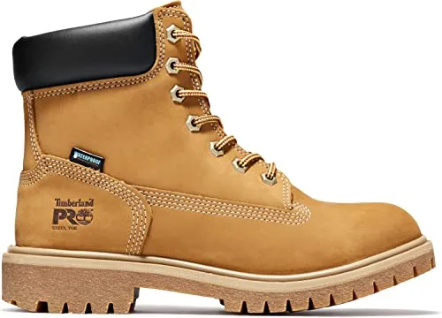 Timberland PRO Women's Direct Attach 6 Inch Steel Safety Toe Insulated Waterproof Industrial Work Boot, Wheat Nubuck, 8.5