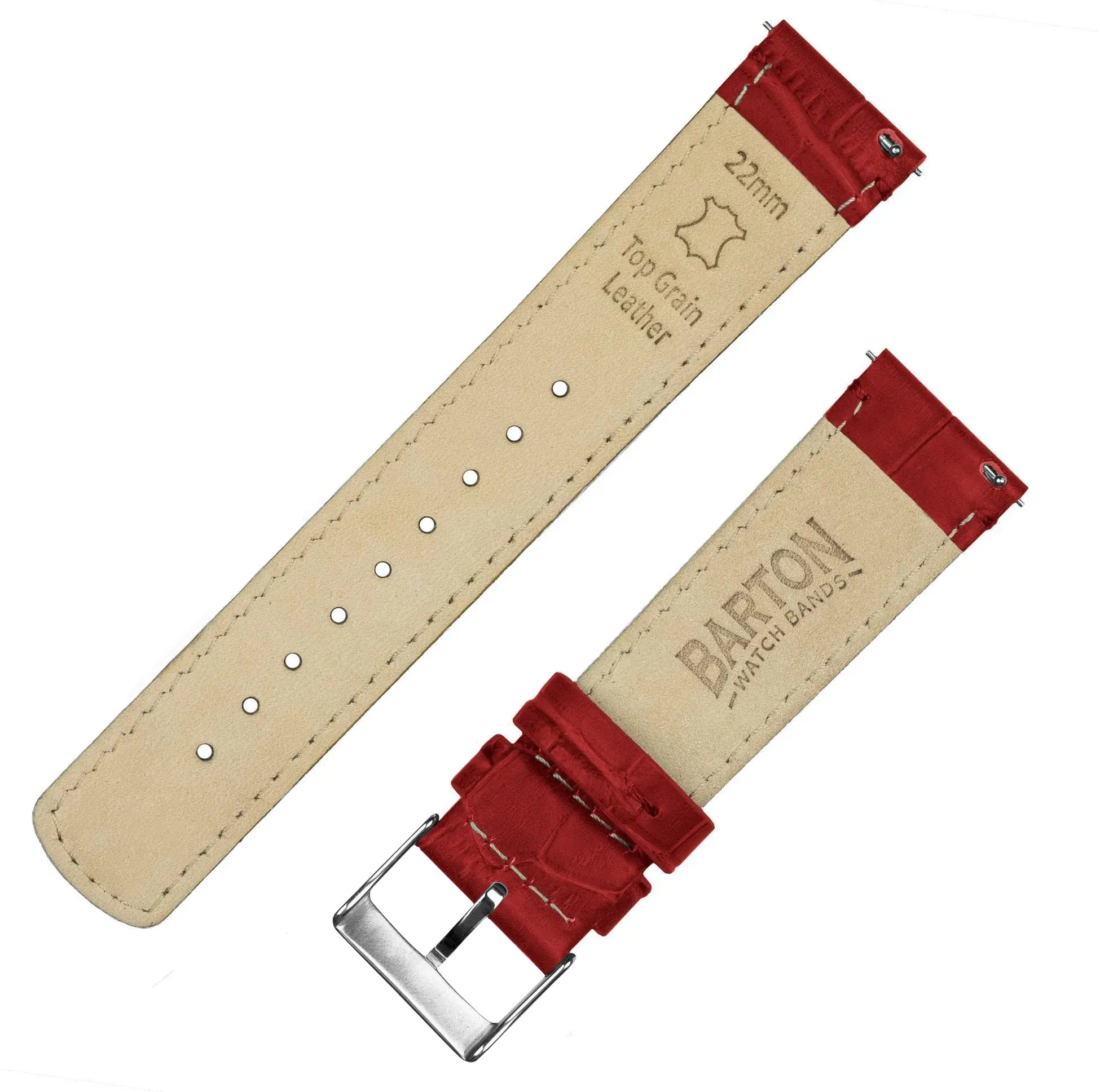 Timex Weekender Expedition Watches Crimson Red Alligator Grain Leather Watch Band