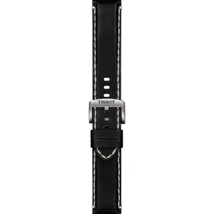 Tissot Cinturino SuperSport Watch Chrono Black Leather White King Sitch Wanders Steel T600.044.982