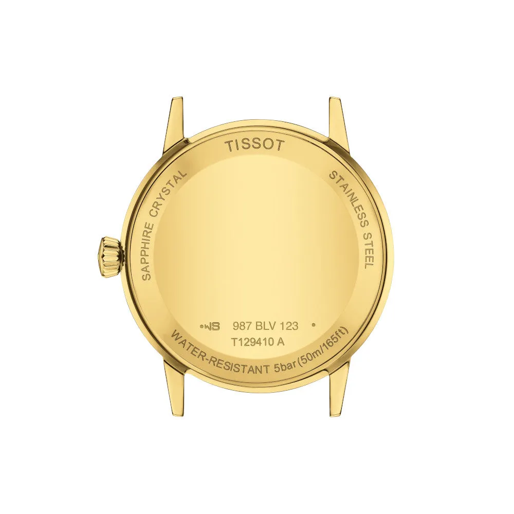 Tissot Classic Dream Mens Gold Tone Brown Leather Strap Watch