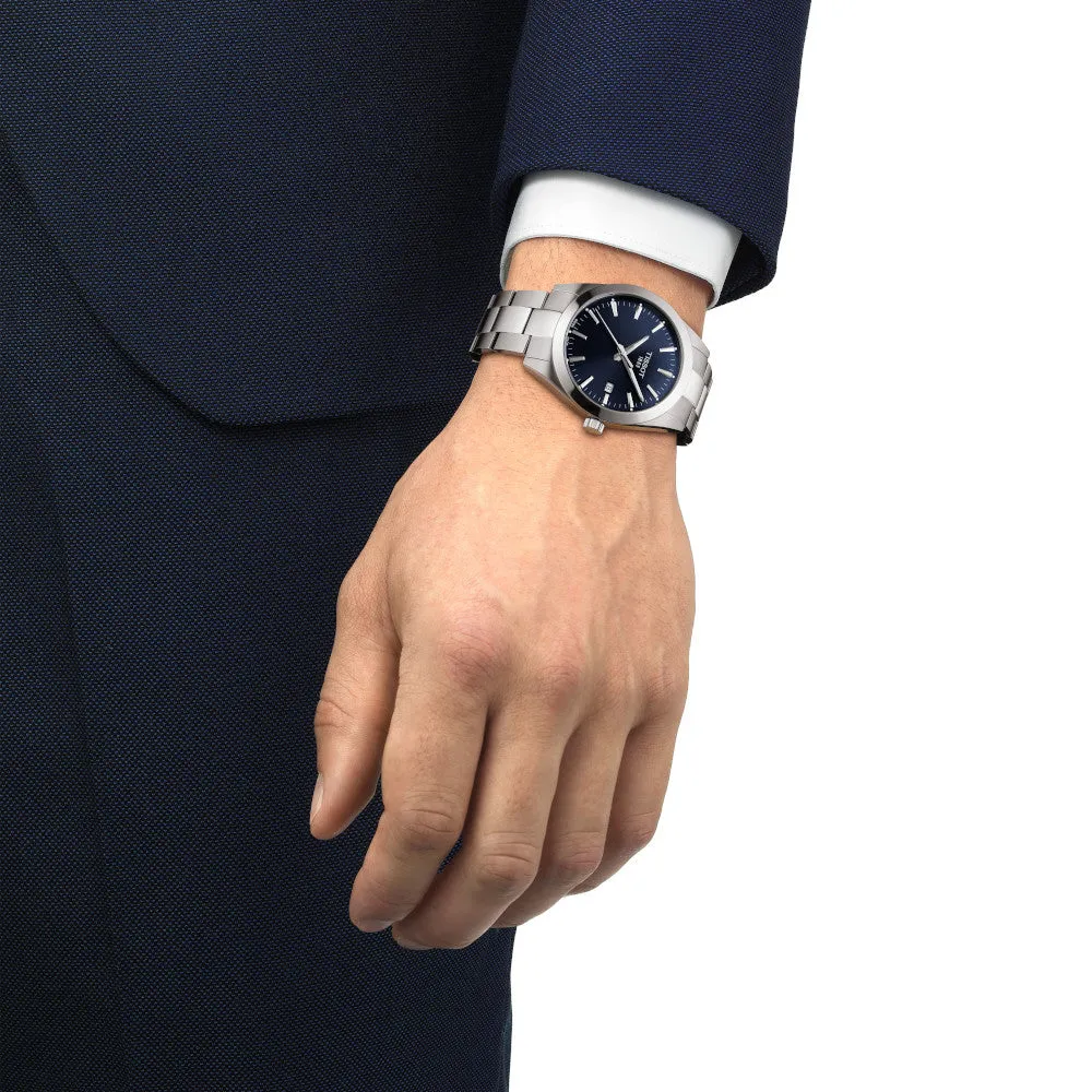 Tissot Gentleman Stainless Steel Blue Dial Watch
