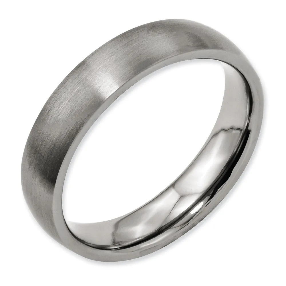 Titanium Brushed 5mm Half Round Band